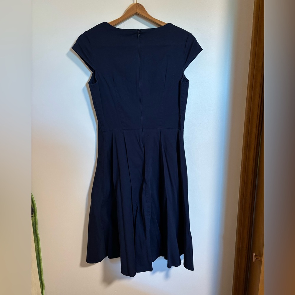 Patriotic Pinup Navy Blue Cocktail Swing Dress - Picture 6 of 9